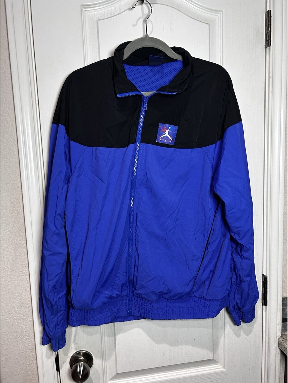 Air Jordan Tinker Legacy Nike Jacket Royal Blue Black Full Zip Track Windbreaker